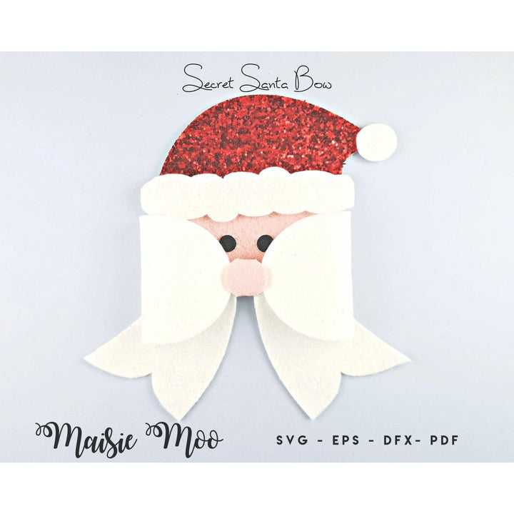 Christmas Santa Face Bow - Maisie Moo
