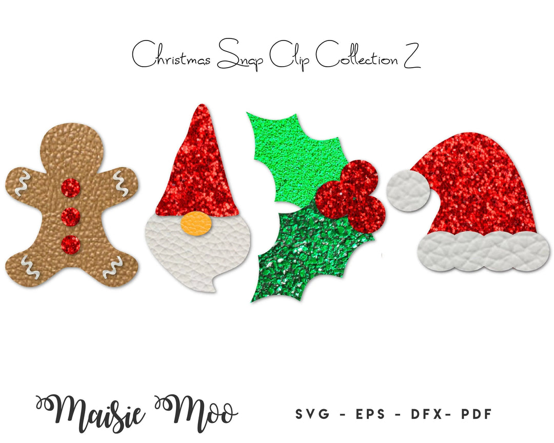 Christmas Snap Clip SVG, Snapclip Template, Angel Candy Cane Christmas Present Rudolph Bow Center, Bow SVG,  Clippie Cover, - Maisie Moo