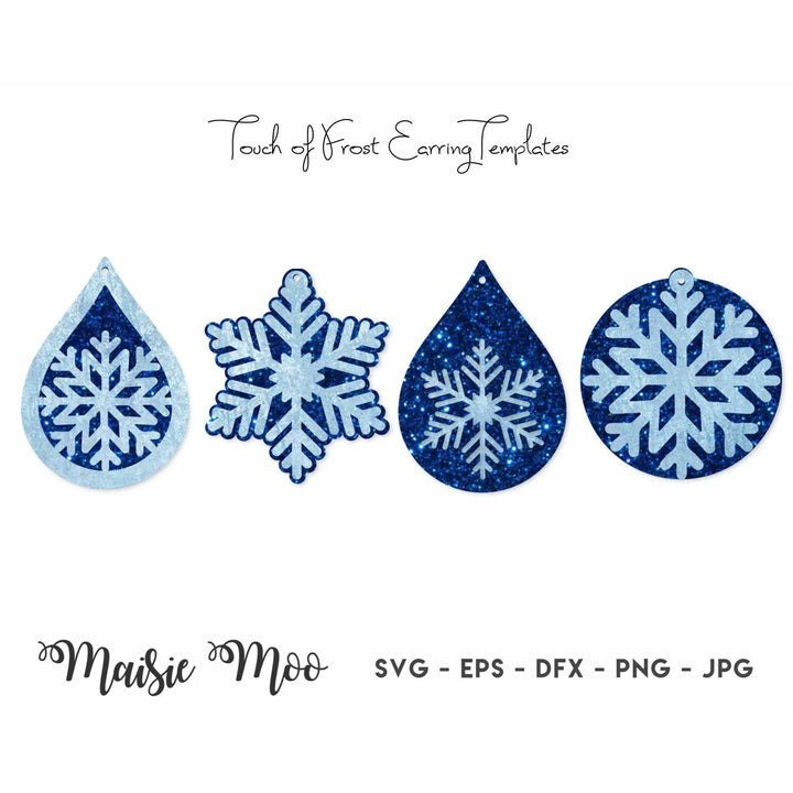 Christmas Earring SVG Templates | Snowflake Earring SVG
