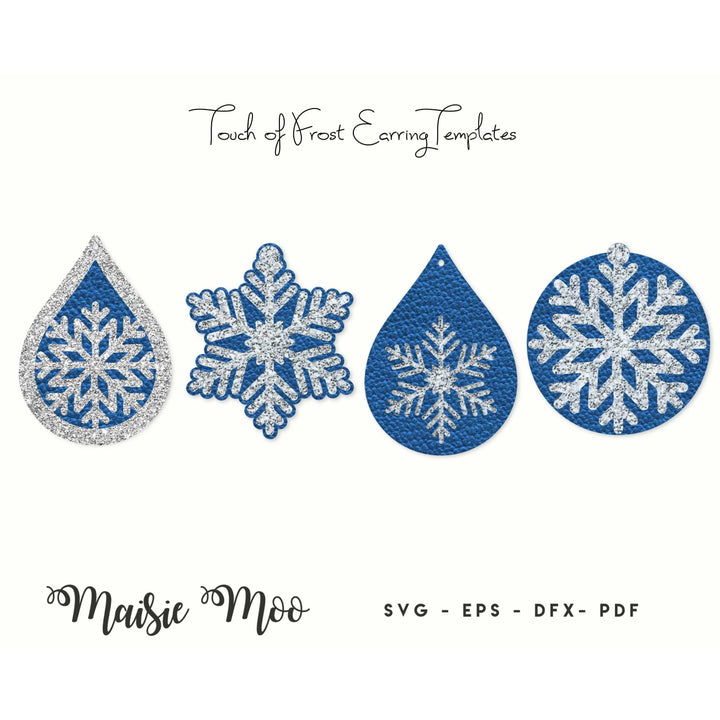 Christmas Earring SVG Templates | Snowflake Earring SVG