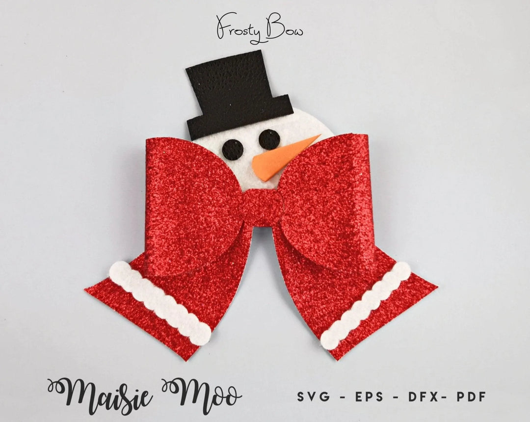 Christmas Snowman Bow - Maisie Moo