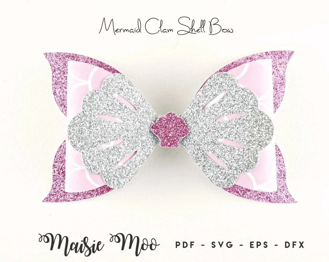 Mermaid Bow SVG | Clam Shell Bow Template - Maisie Moo