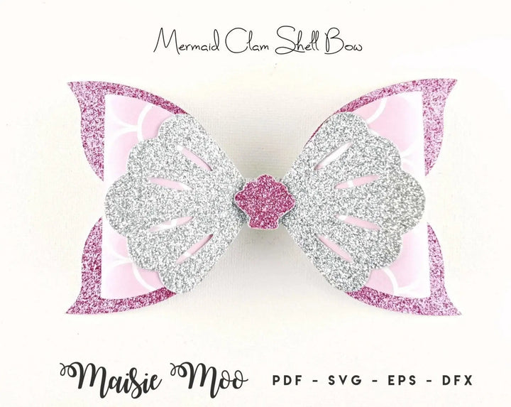 Mermaid Bow SVG | Clam Shell Bow Template - Maisie Moo