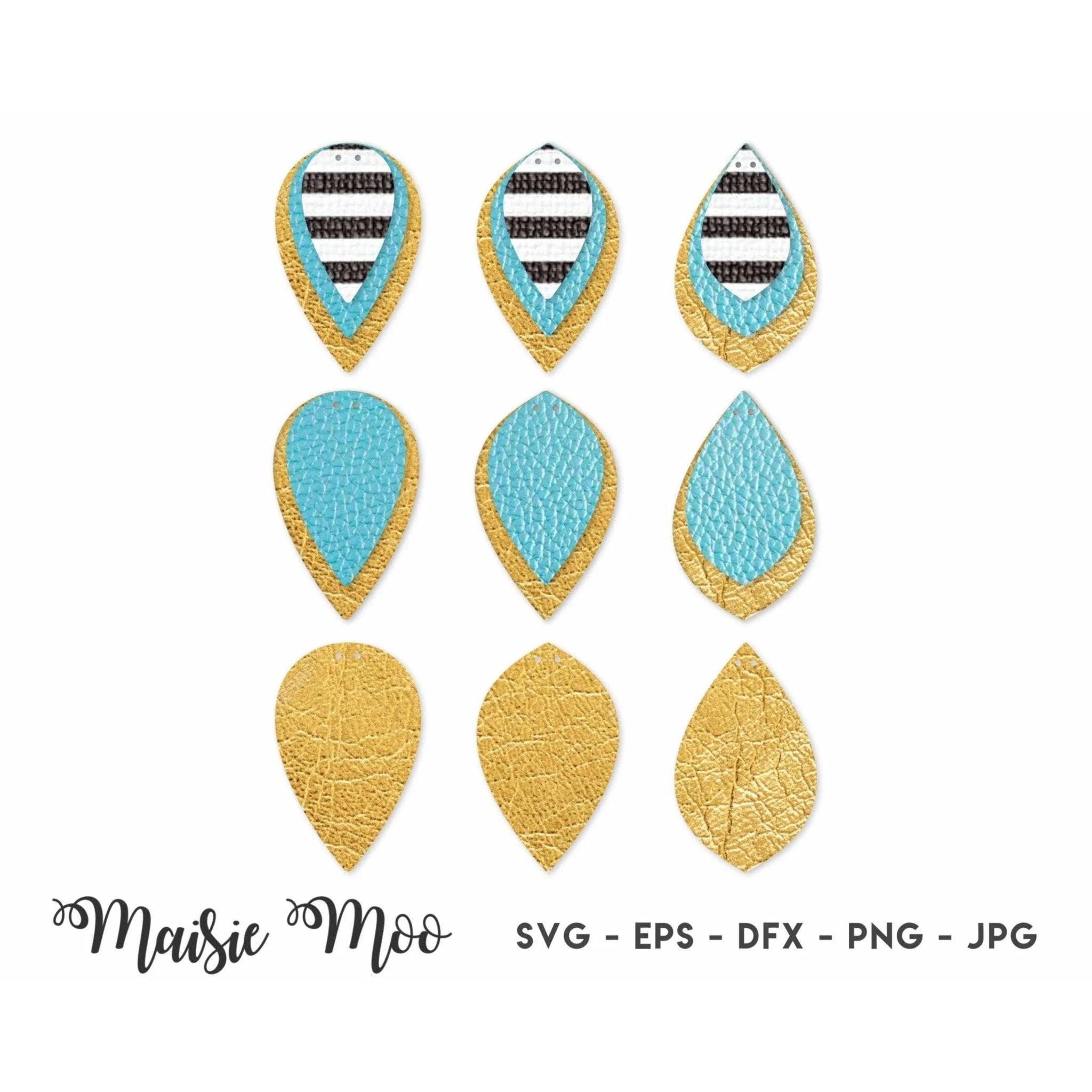 Leather earrings svg, Feather earring svg, Earring template svg By  PLPaperDesigns | TheHungryJPEG