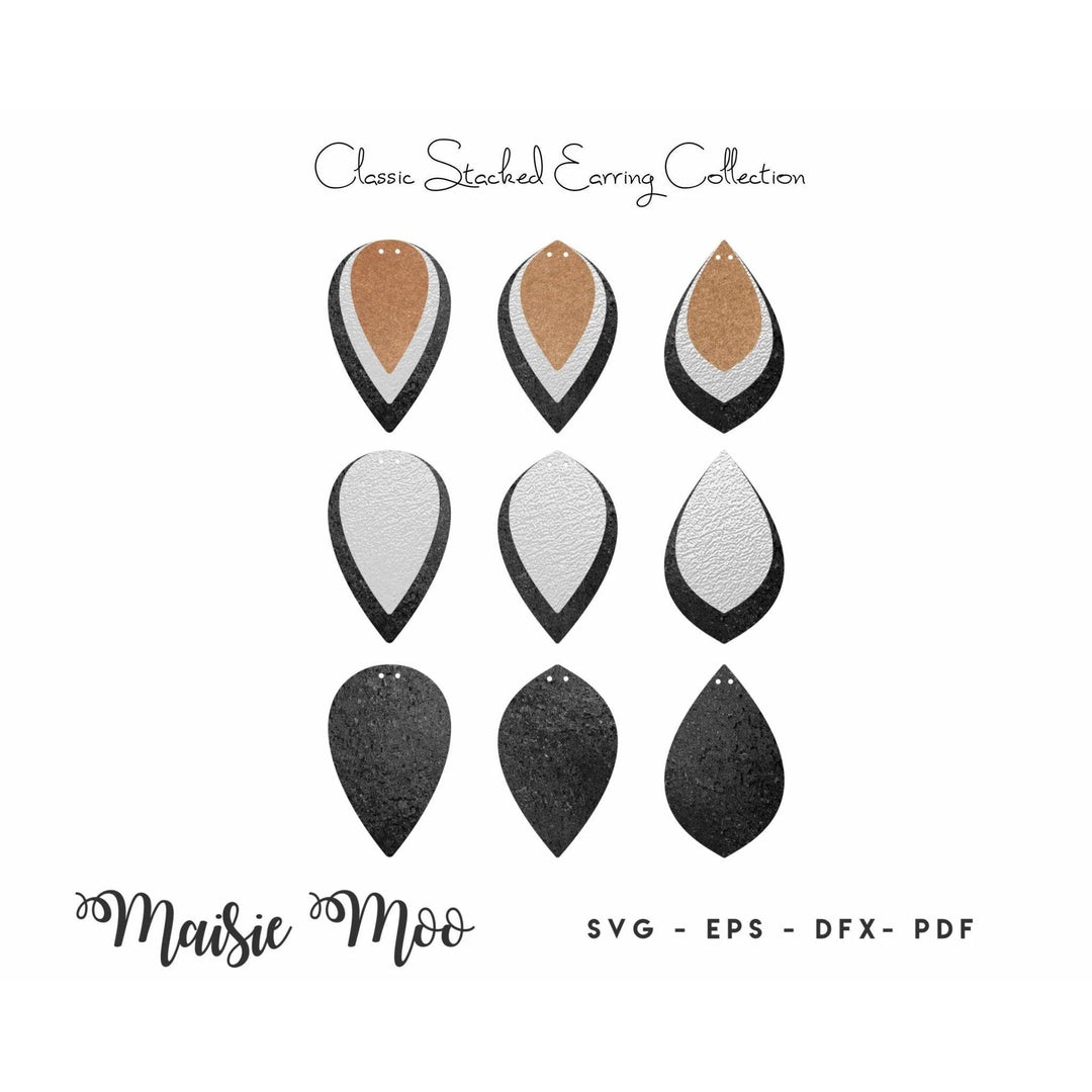 Classic Leaf Stacked Earring Collection - Maisie Moo