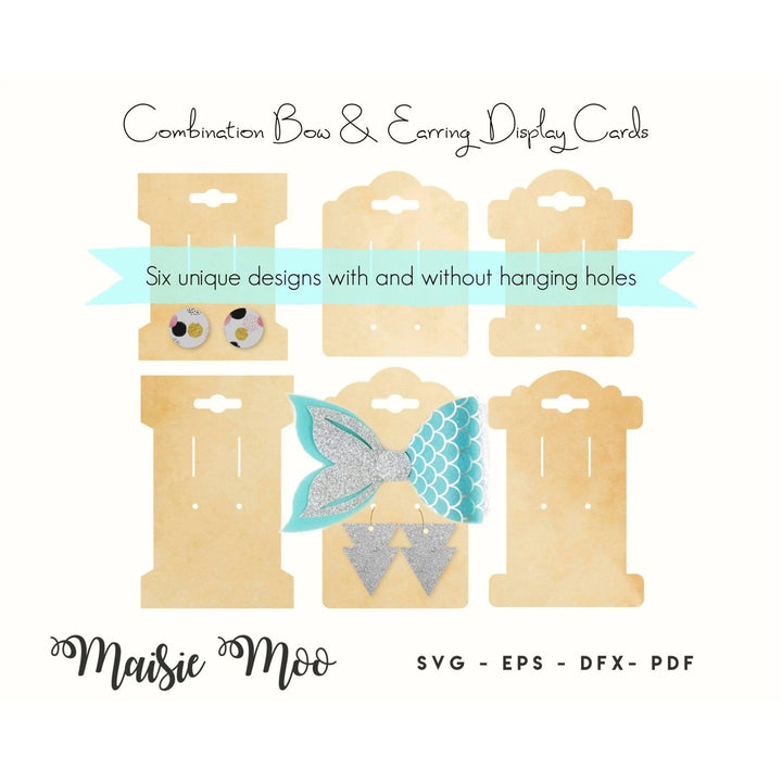 Combined Bow & Earring Card SVG - Maisie Moo