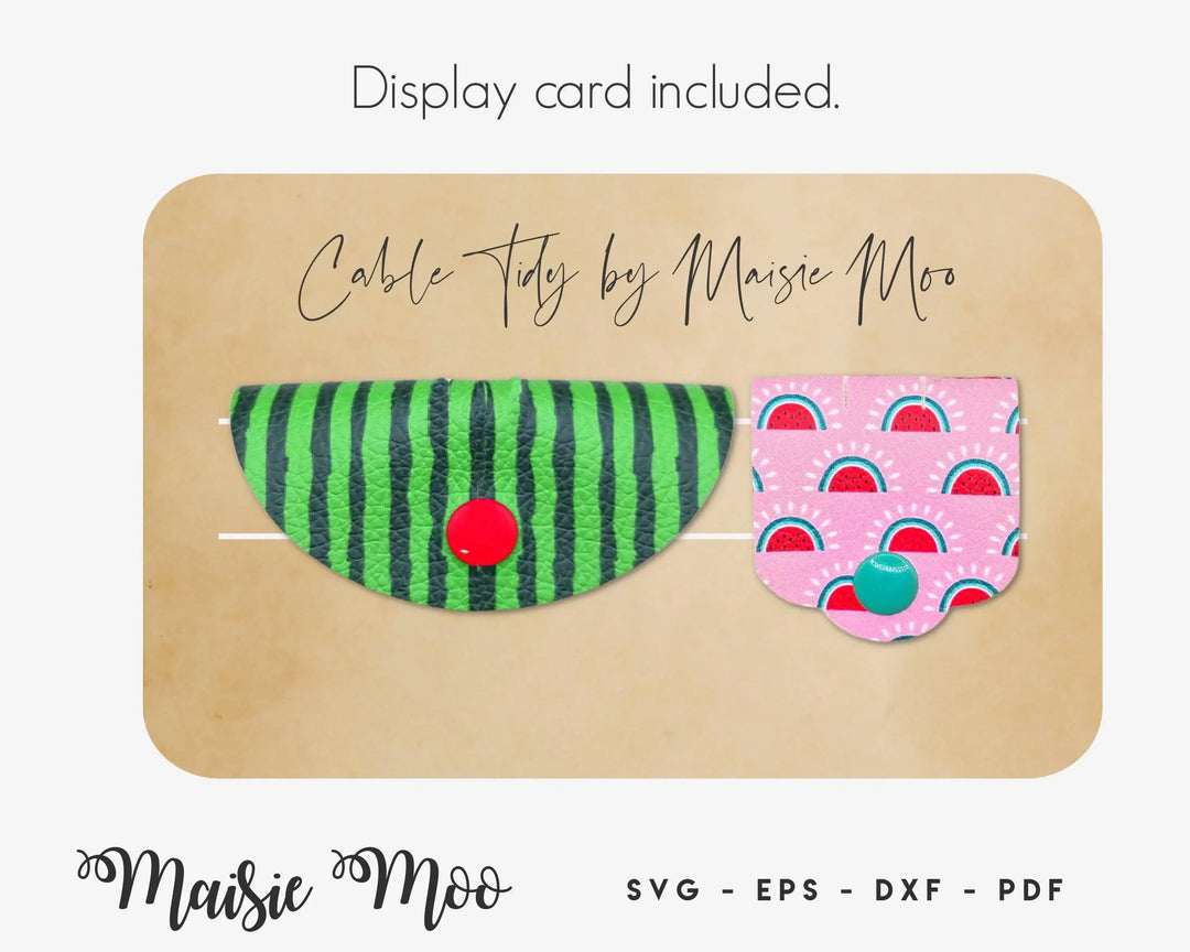 Cable Organizer SVG, Cord Tidy Template, Earphone Holder SVG, Cable Taco, Cord Keeper,  Faux Leather Crafts No Sew for Cricut Cut Files