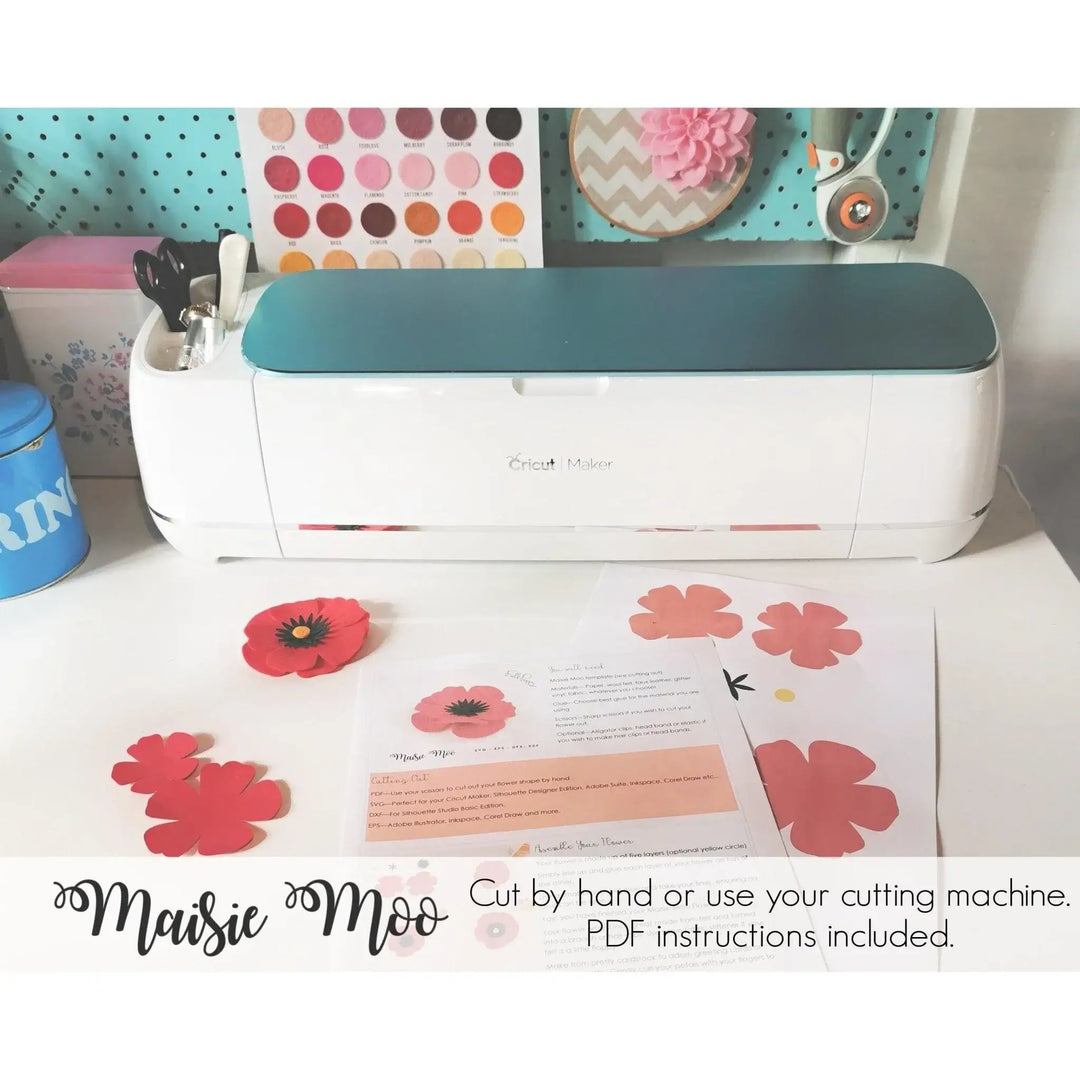 Rolled Felt Flower SVG | Felt Flower Template |,Felt Flower PDF Pattern - Maisie Moo