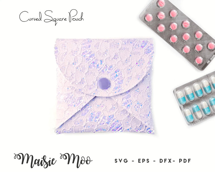 Square Coin Purse SVG Bundle, Face Mask Pouch SVG Card Pouch Template