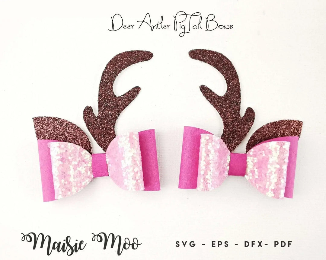 Deer Antler Pigtail Bows - Maisie Moo