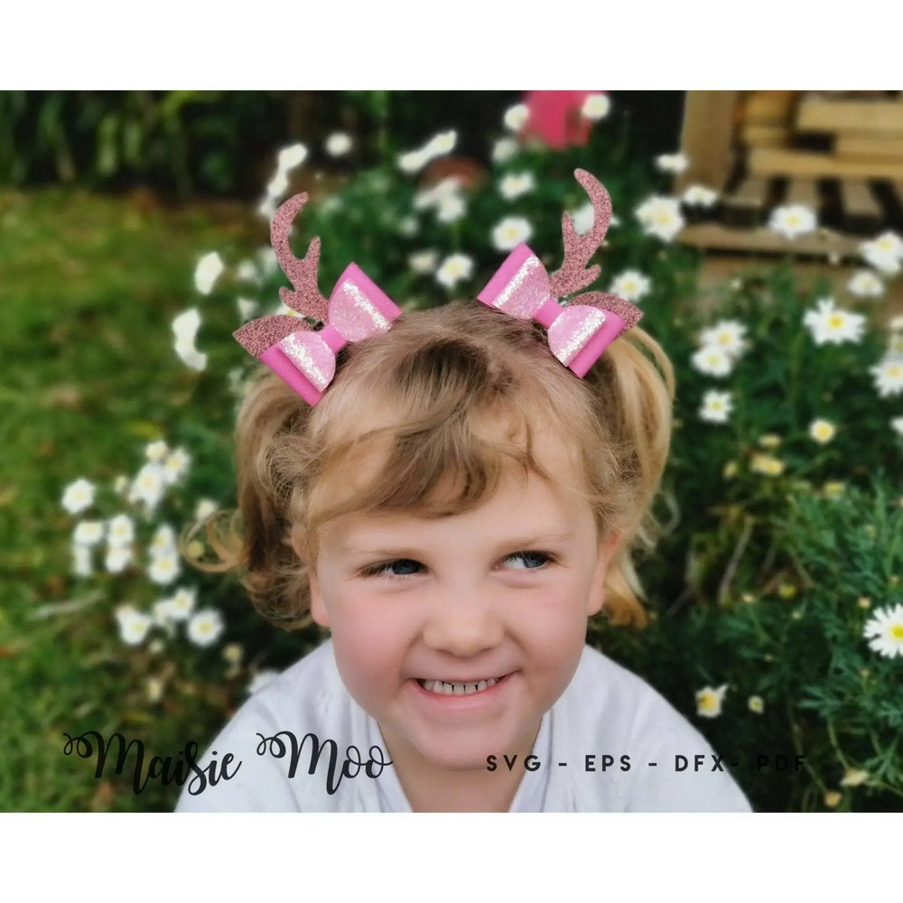 Deer Antler Pigtail Bows - Maisie Moo