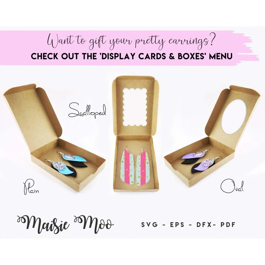 3D Pinch Earring SVG Template Faux Leather Cricut Earring