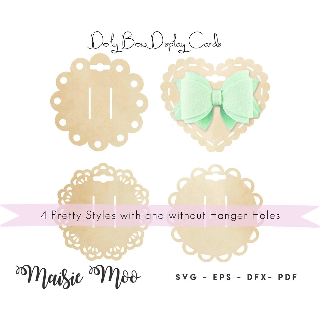 Doily Hair Bow Display Card SVG - Maisie Moo