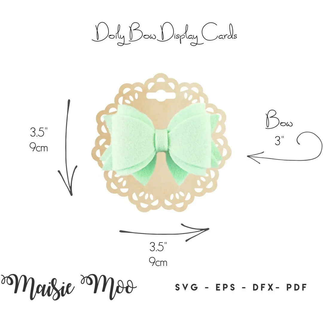 Doily Hair Bow Display Card SVG - Maisie Moo