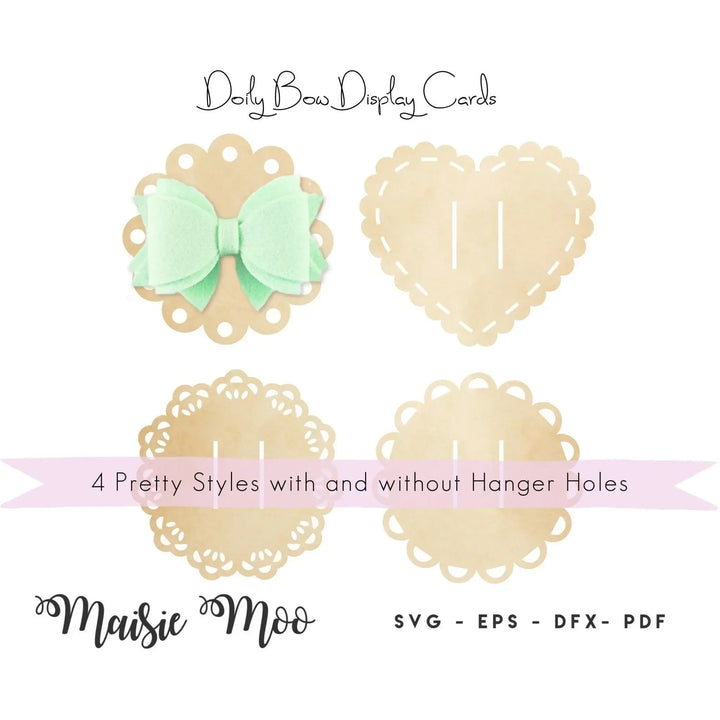Doily Hair Bow Display Card SVG - Maisie Moo
