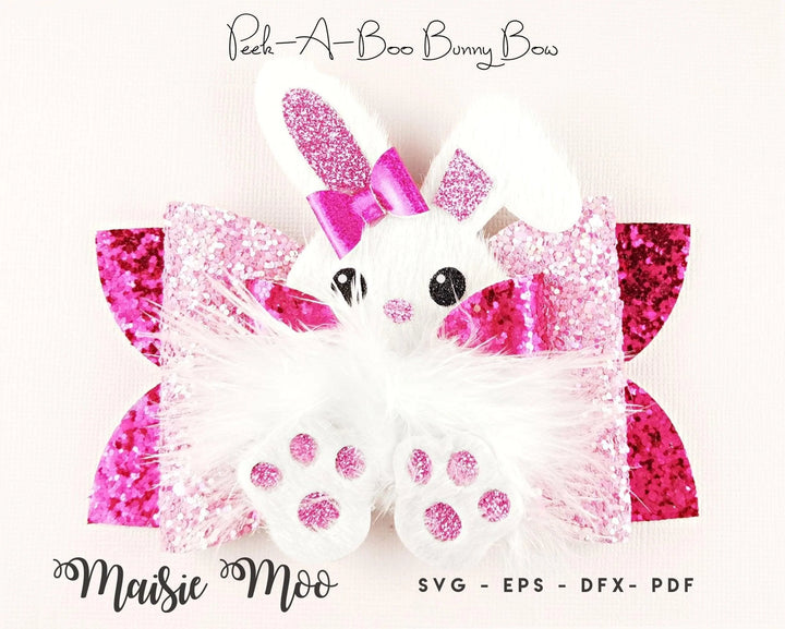 Easter Bunny Bow | Peek a Boo Bunny Bow - Maisie Moo