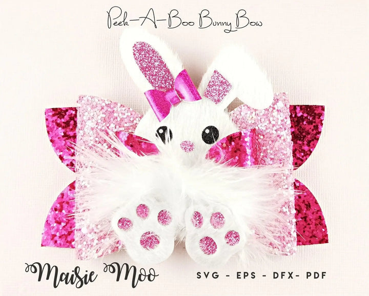 Easter Bunny Bow | Peek a Boo Bunny Bow - Maisie Moo