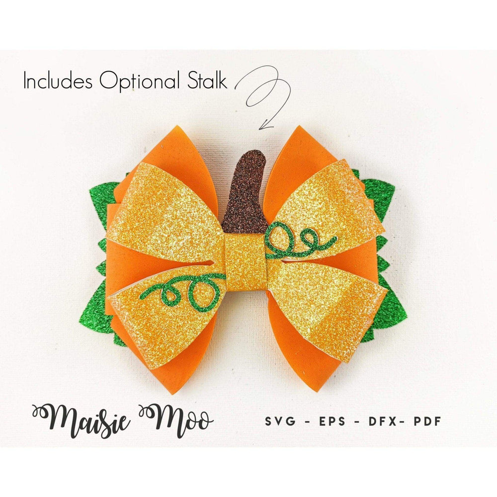 PPumpkin Bow SVG, Harvest Bow Template , Autumn Hair Bow, Fall Bow PDF, Halloween Bow, Cricut Cut Files - Maisie Moo