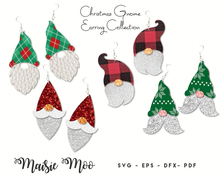 Gnome Earring SVG | Valentines, Christmas, St Patricks, Easter - Maisie Moo