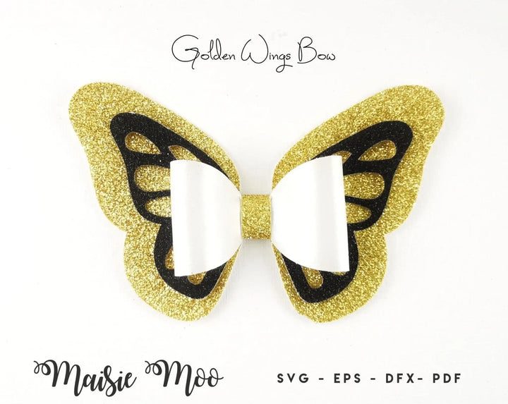 Golden Wings Butterfly Bow - Maisie Moo