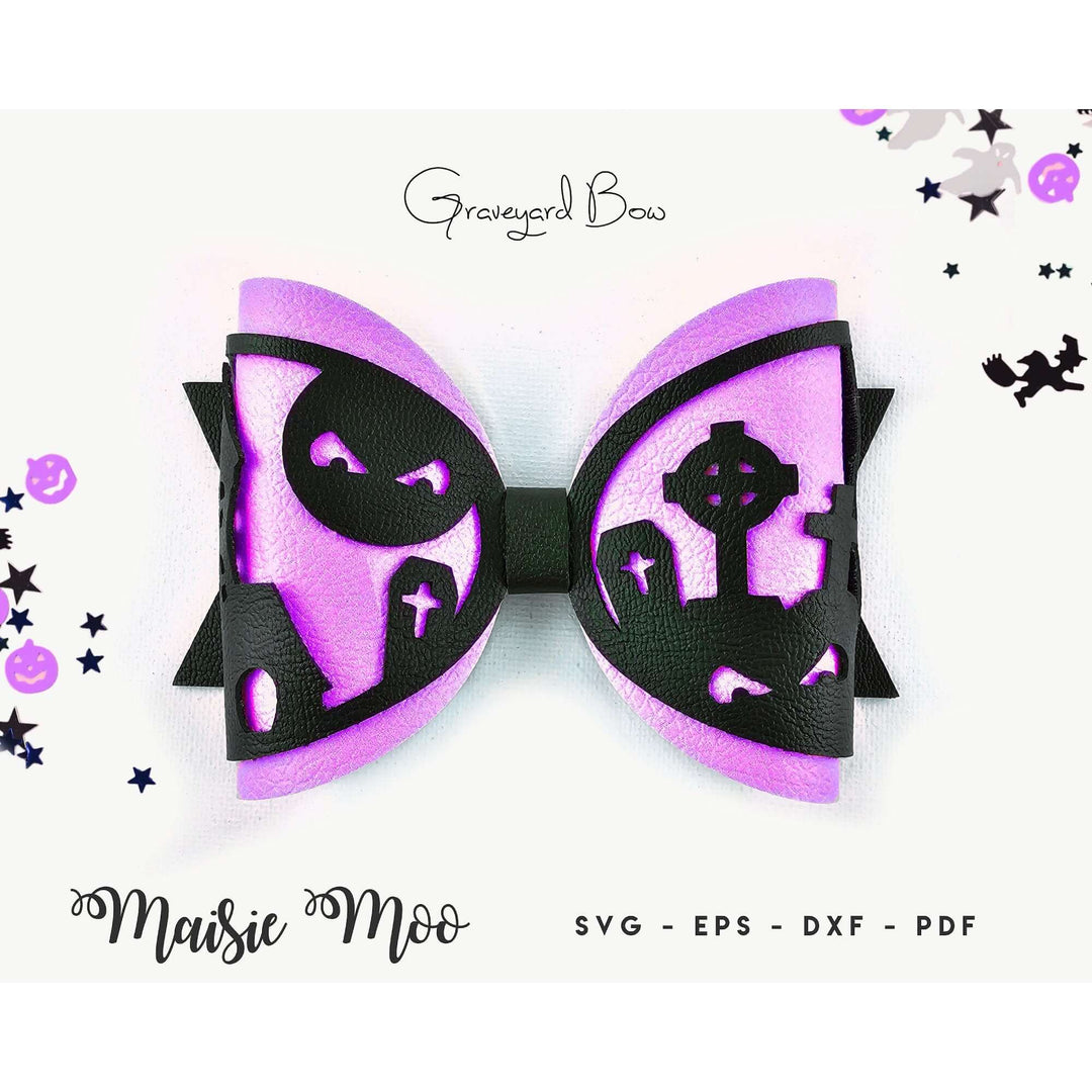 Graveyard Halloween Bow - Maisie Moo