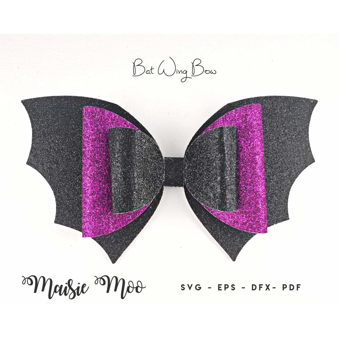Halloween Bow SVG | Bat Bow Template SVG - Maisie Moo