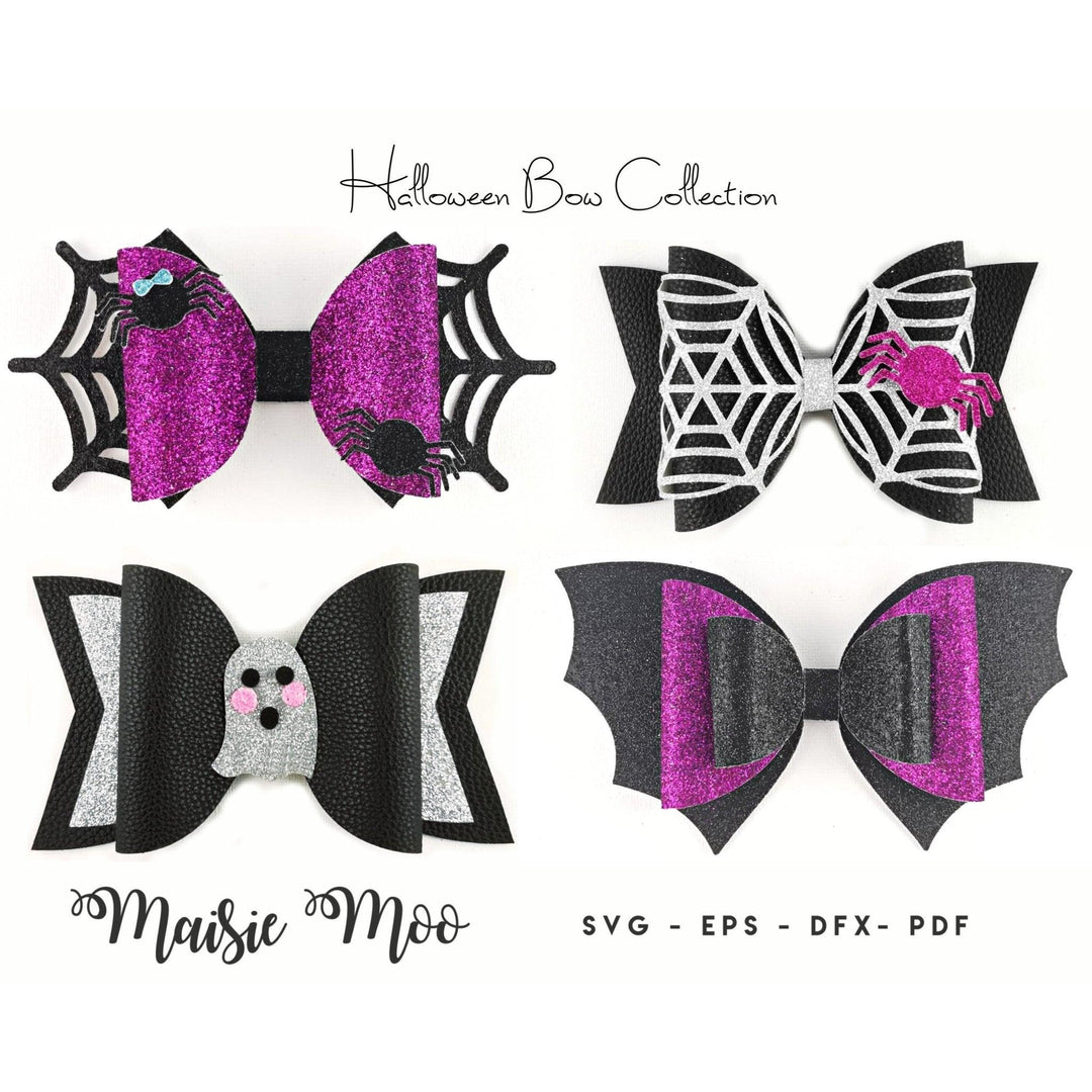 Halloween Bow SVG | Bat Bow Template SVG - Maisie Moo