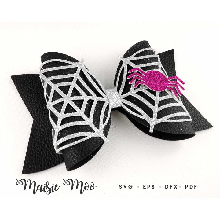 Halloween Bow SVG | Spiderweb Bow Template SVG | Lace Bow SVG - Maisie Moo