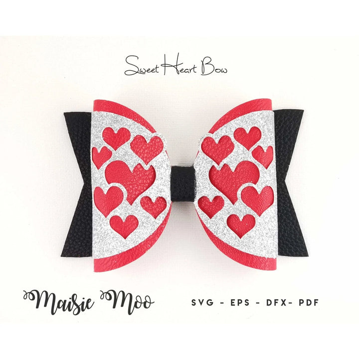 Heart Bow SVG | Love Heart Bow Template | Valentine Bow SVG - Maisie Moo