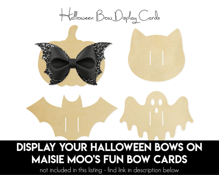 Halloween Hair Bow Template | Graveyard Bow SVG | Gothic Faux Leather Bow | Maisie Moo Vegan leather