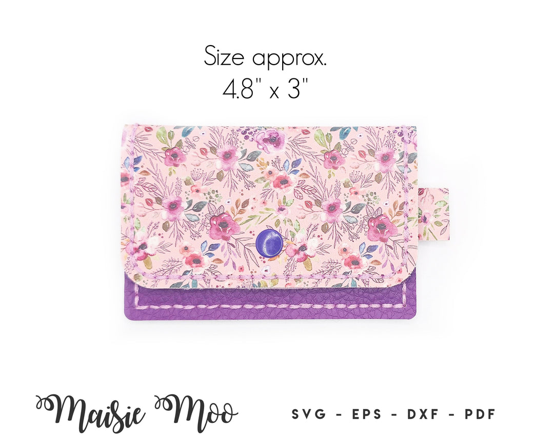 ID Photocard Holder SVG | ID Wristlet Wallet Pattern | Lanyard Wallet svg Template | Key Fob Faux Leather card pouch Maisie Moo