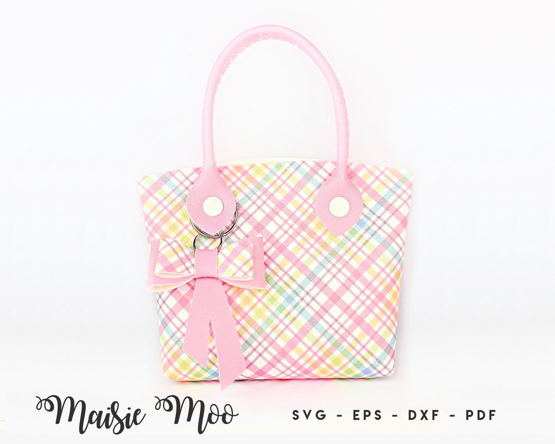 Faux Leather Bag SVG | Primrose Tote Bag Pattern | Bow Bag Charm Handbag SVG | Girls Purse Pattern | Gift Bag