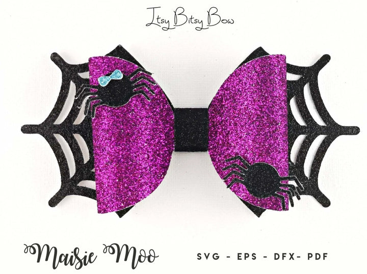 Itsy Bitsy Spiderweb Halloween Bow - Maisie Moo