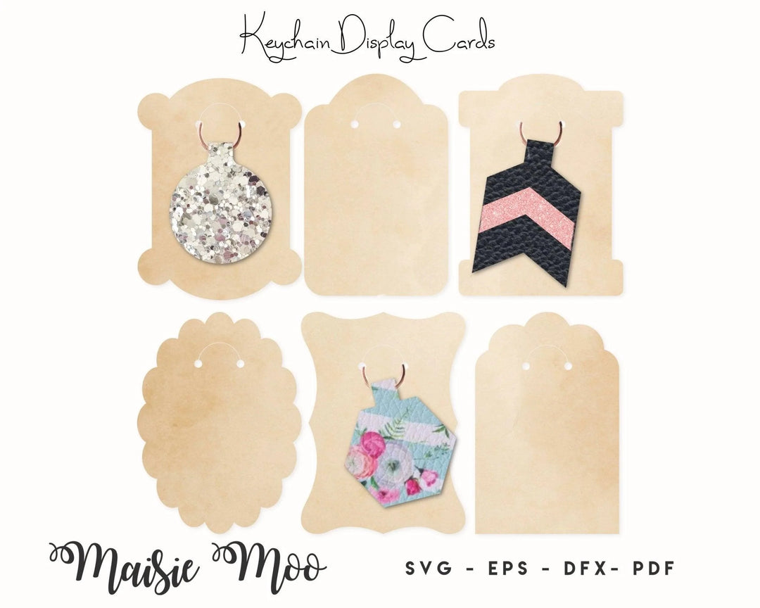 Keychain Card SVG, Key Fob Display Card, Keyring Card Template – Maisie Moo