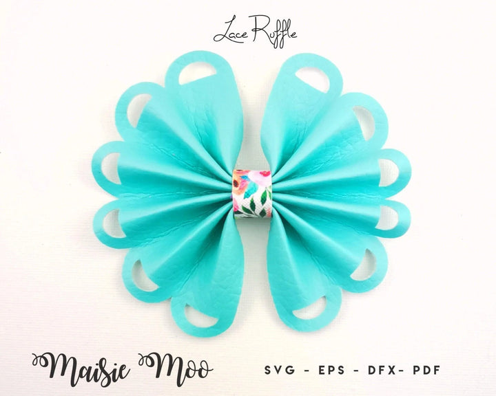 Lace Ruffle Scalloped Pinch Bow - Maisie Moo