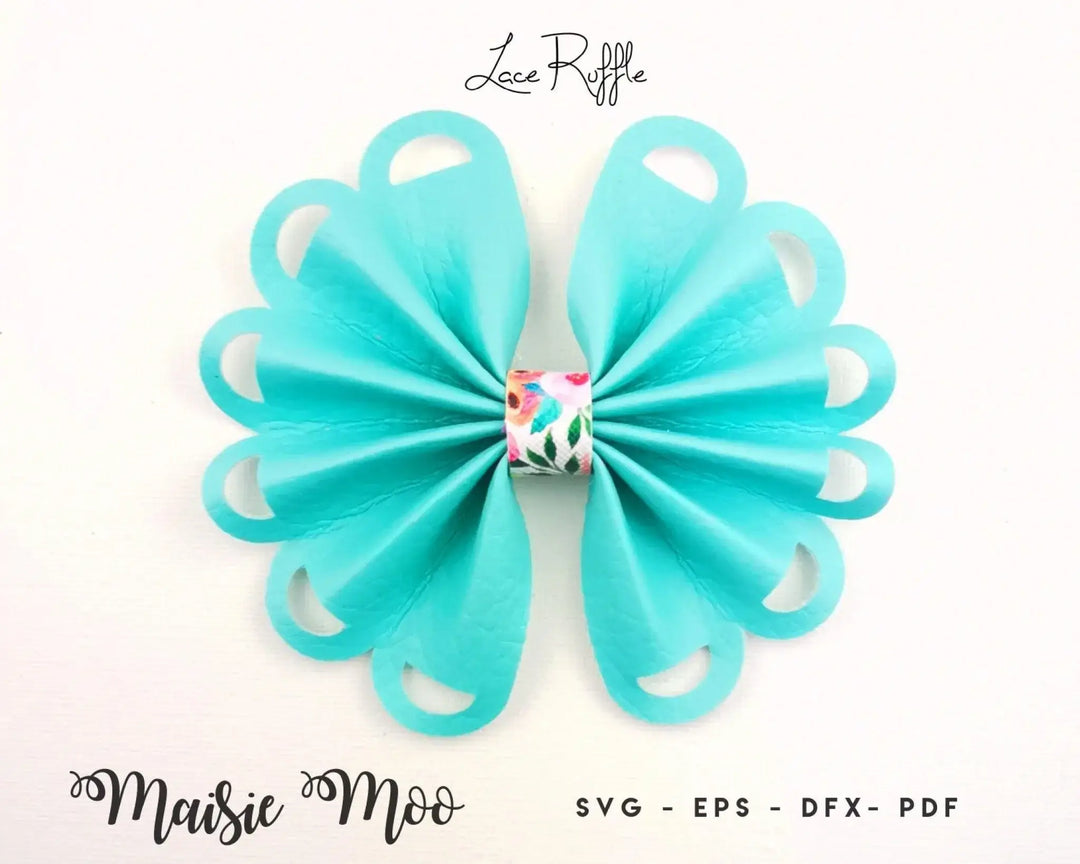 Lace Ruffle Scalloped Pinch Bow - Maisie Moo
