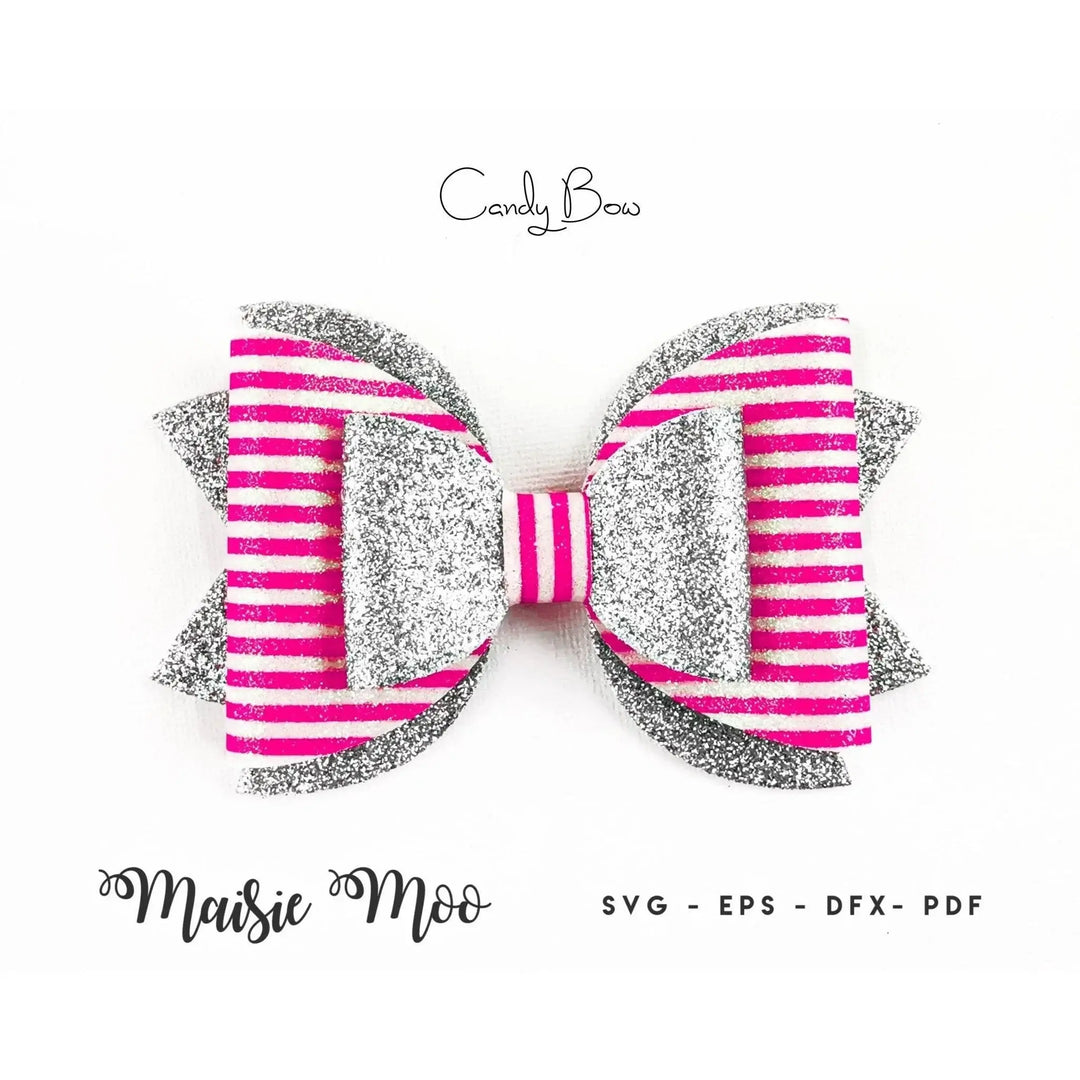Starter Pack Bow Template | Faux Leather Bow SVG | Bow Bundle SVG - Maisie Moo