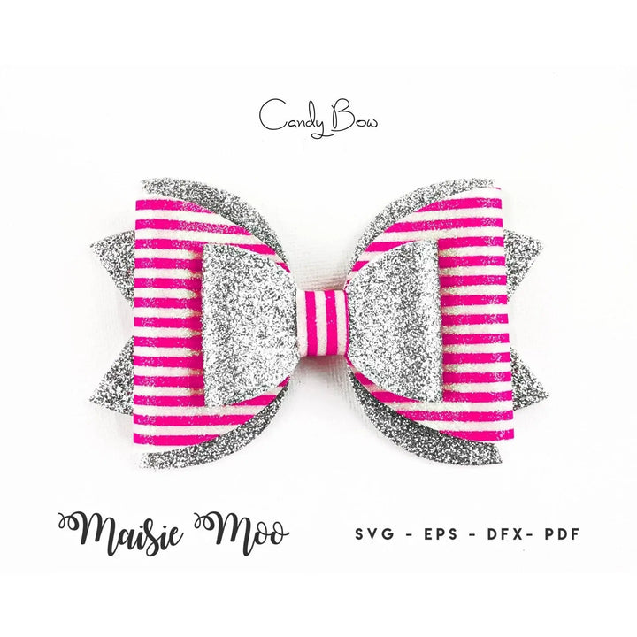 Starter Pack Bow Template | Faux Leather Bow SVG | Bow Bundle SVG - Maisie Moo