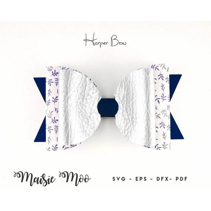 Starter Pack Bow Template | Faux Leather Bow SVG | Bow Bundle SVG - Maisie Moo