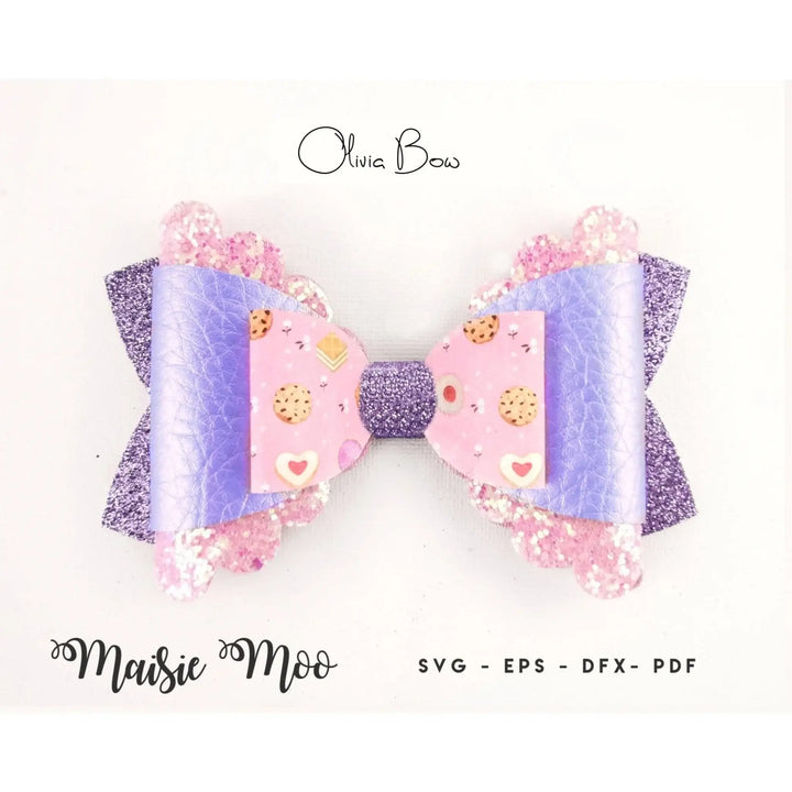 Starter Pack Bow Template | Faux Leather Bow SVG | Bow Bundle SVG - Maisie Moo