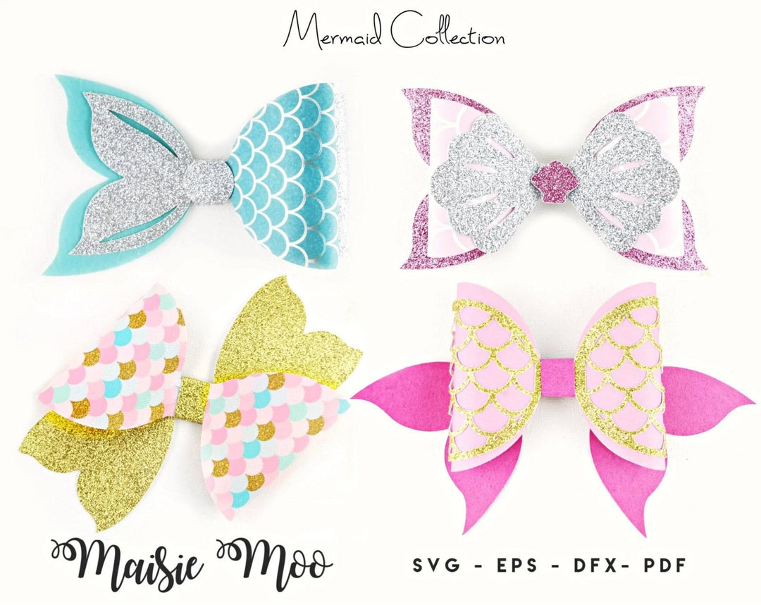Mermaid Bow Bundle | Mermaid Bow SVG - Maisie Moo