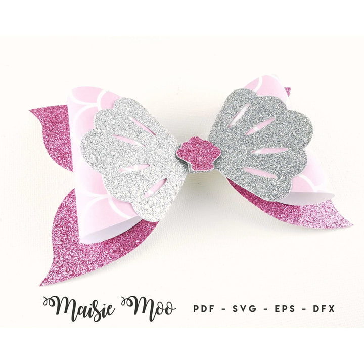 Mermaid Bow SVG | Clam Shell Bow Template - Maisie Moo