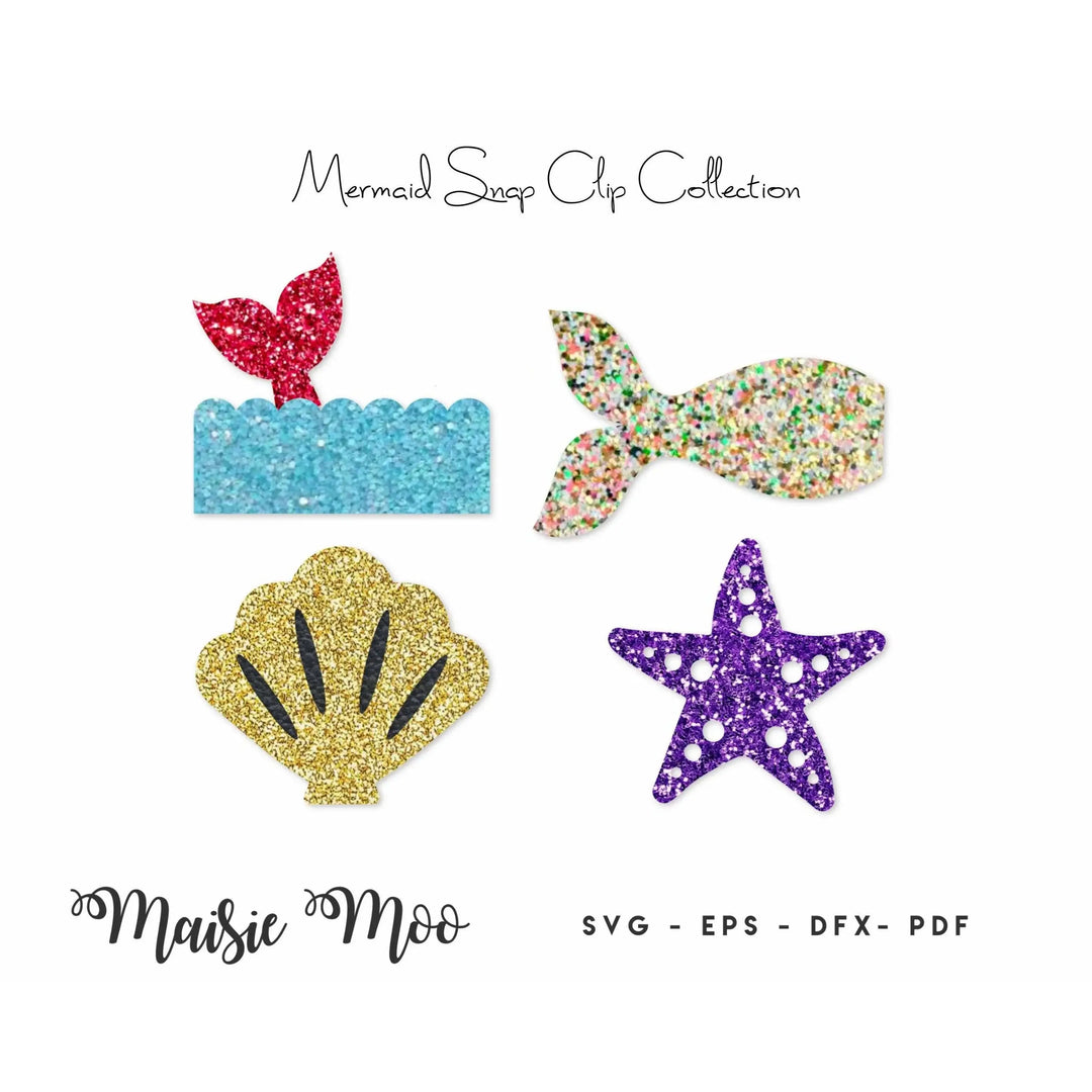 Mermaid Snap Clip SVG | Snapclip Template - Maisie Moo