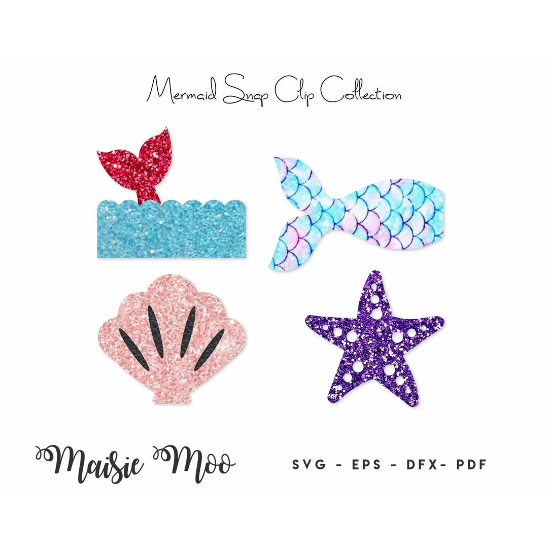 Mermaid Snap Clip SVG | Snapclip Template - Maisie Moo