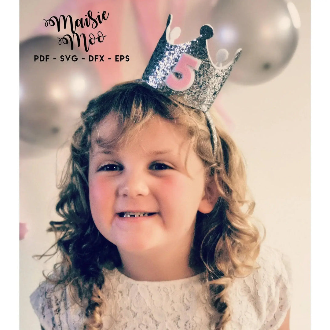Princess Crown Template SVG | 3D Mini Crown Head Band - Maisie Moo