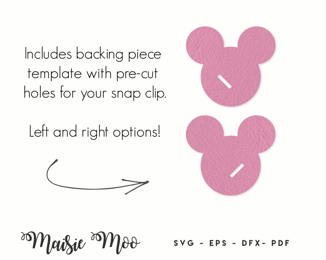 Minnie Snap Clip SVG | Mouse Ears Snapclip Template | Bow Centers - Maisie Moo