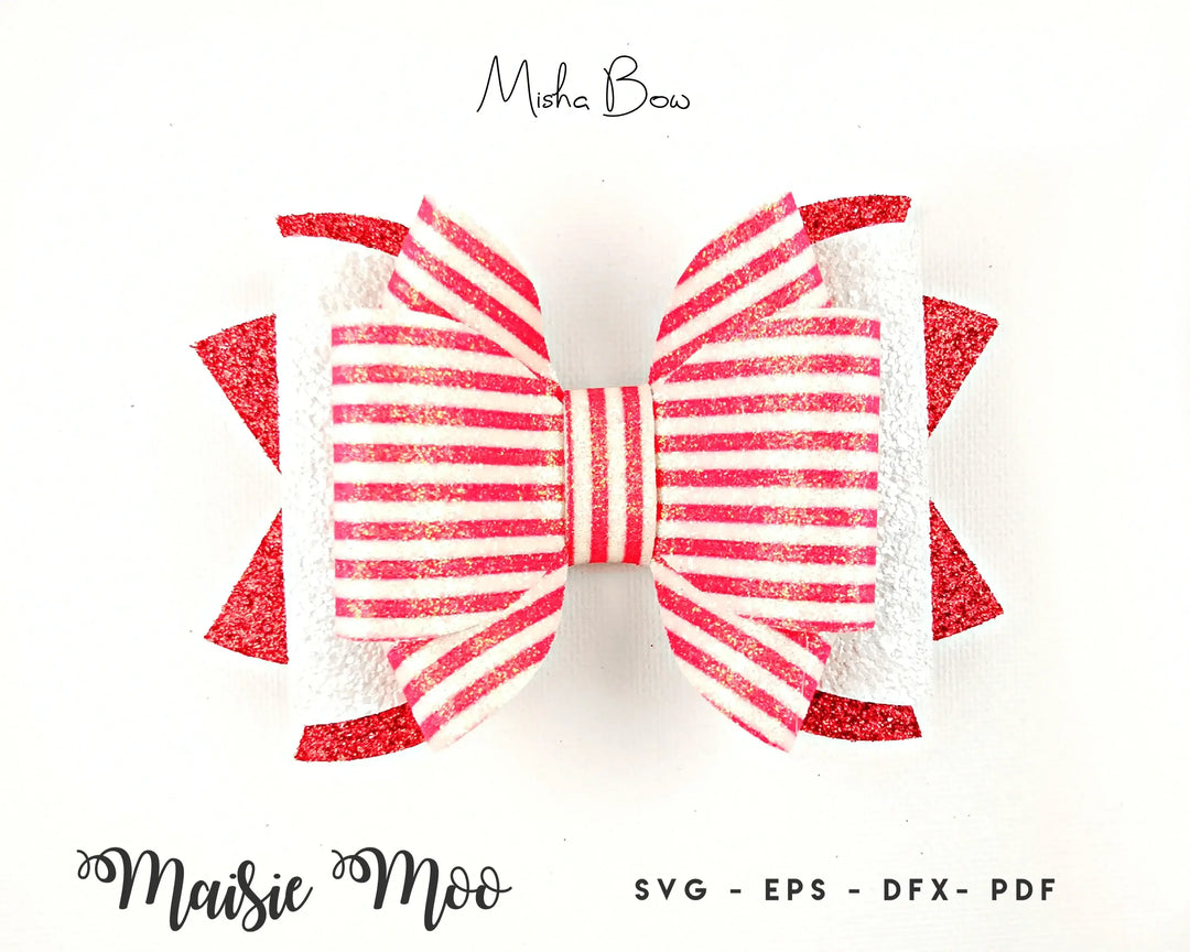 Hair Bow SVG, Bow Template, Faux Leather Bow SVG,