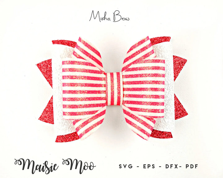 Hair Bow SVG, Bow Template, Faux Leather Bow SVG,