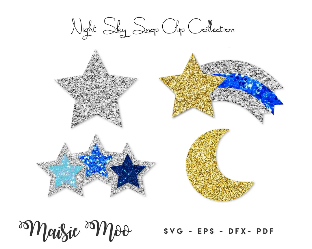 Snap Clip SVG, Star Snapclip Template, Moon Bow Template, Bow SVG,  Clippie Cover, Cricut Cut Files, Silhouette Cut Files, - Maisie Moo