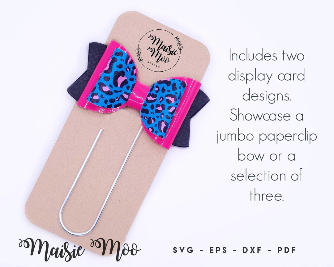 Paperclip Bow Bookmark SVG, Page Keeper Template, Gift Set Book 